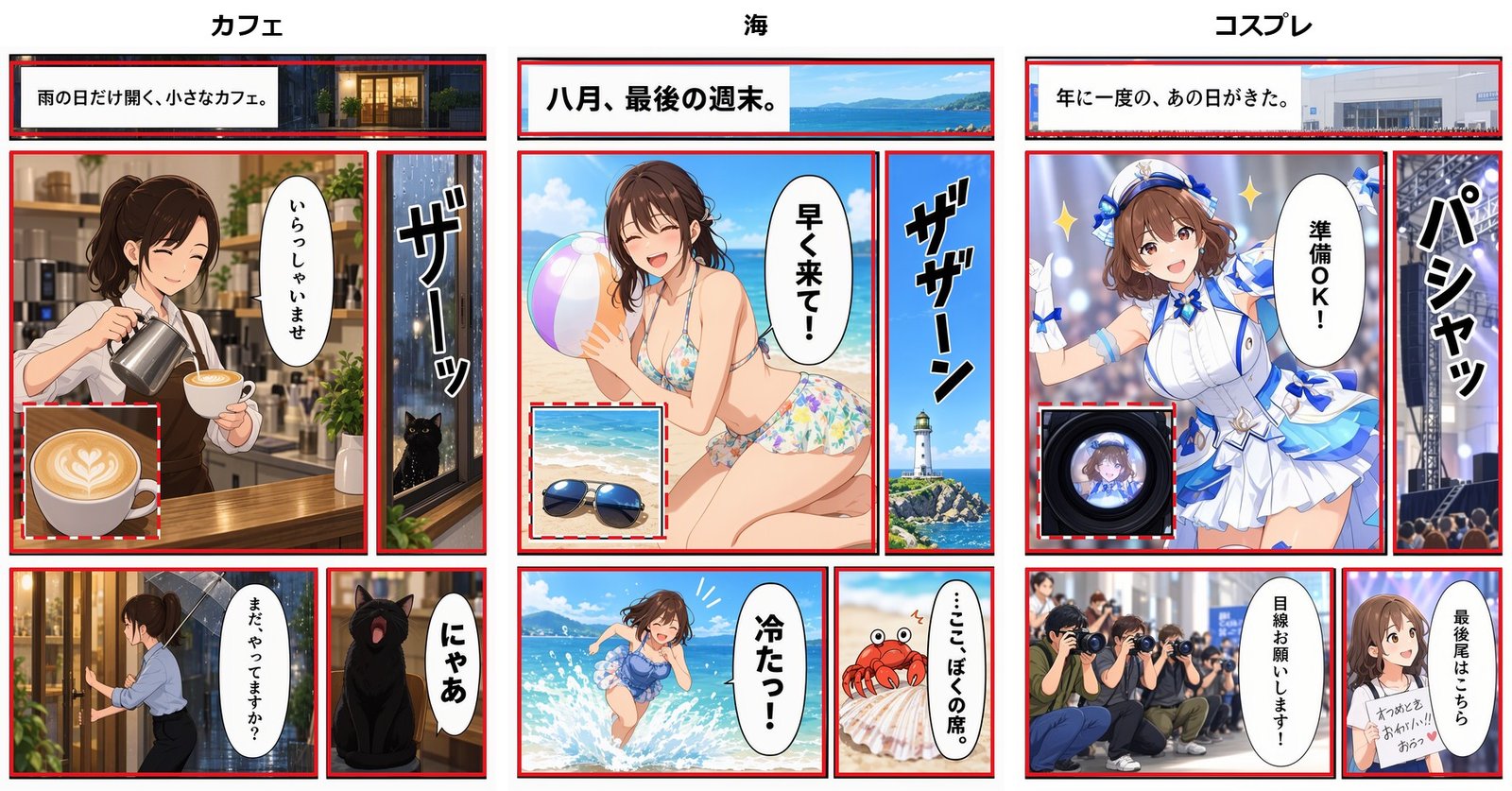 同じJSONで話だけ替えた
